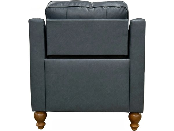 Adeline Inclining Leather Chair Indigo - Image 6