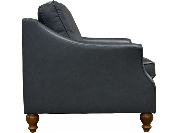 Adeline Inclining Leather Chair Indigo - Image 7