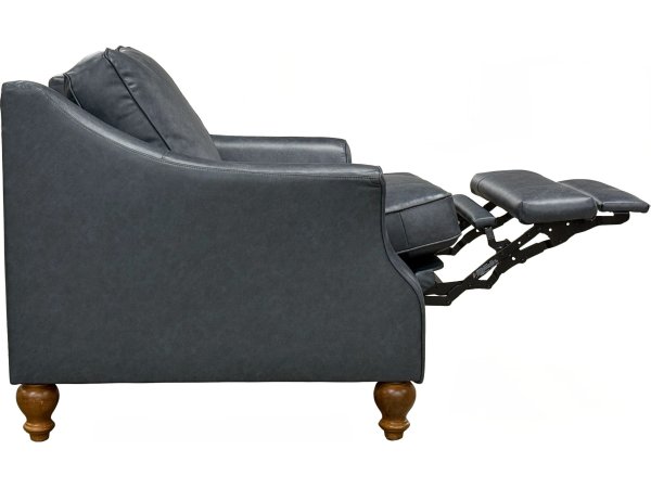 Adeline Inclining Leather Chair Indigo - Image 8