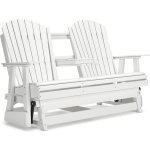 Outdoor Adirondack Glider Loveseat White - Image 9