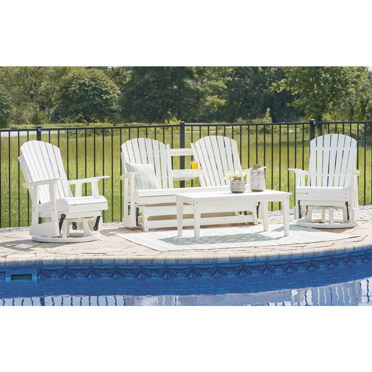 Outdoor Adirondack Glider Loveseat White – Talsma Furniture - West
