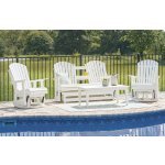 Outdoor Adirondack Glider Loveseat White - Image 4