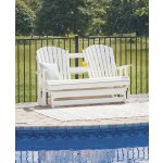 Outdoor Adirondack Glider Loveseat White - Image 3