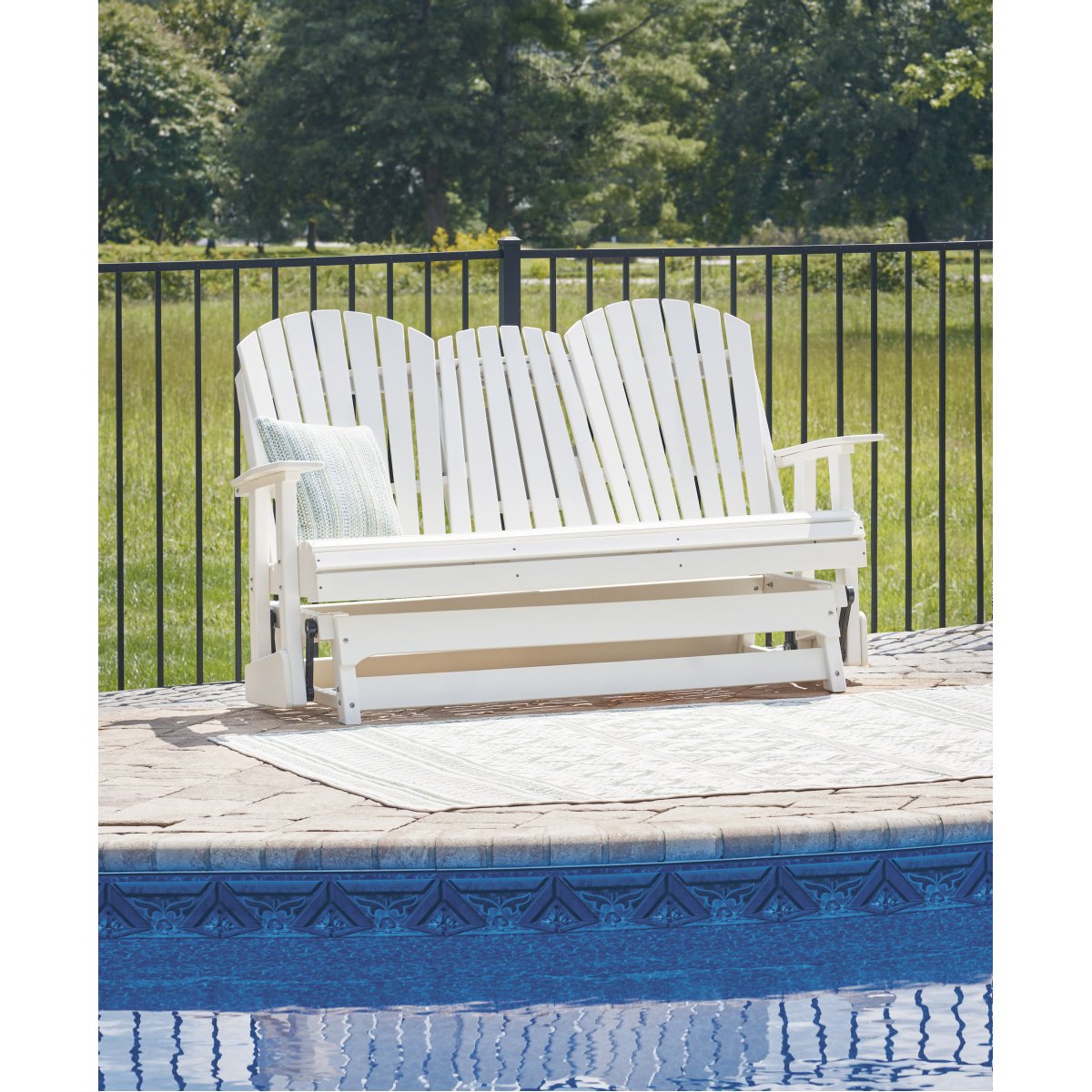 Outdoor Adirondack Glider Loveseat White – Talsma Furniture - West