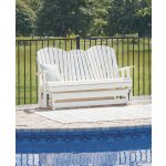Outdoor Adirondack Glider Loveseat White - Image 2