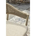 Outdoor Dining Table with 4 Arm Chairs Beige - Image 12