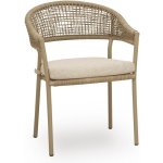 Outdoor Dining Table with 4 Arm Chairs Beige - Image 9