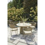 Outdoor Dining Table with 4 Arm Chairs Beige - Image 4
