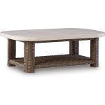 Outdoor Cocktail Table Beige Brown