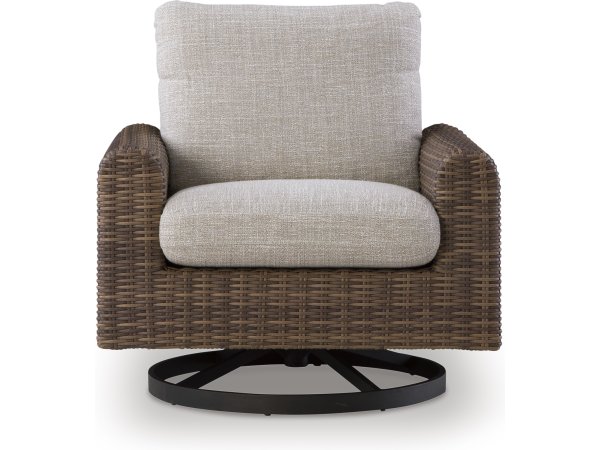 Outdoor Swivel Rocker Beige Brown - Image 3