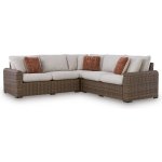 Outdoor 3pc Sectional Beige Brown