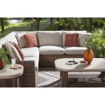 Outdoor 3pc Sectional Beige Brown - Image 6