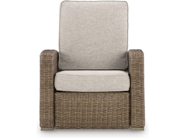 Outdoor Recliner Chair Beige Tan - Image 7