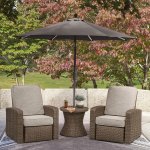 Outdoor Recliner Chair Beige Tan - Image 5