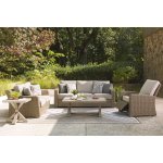 Outdoor Recliner Chair Beige Tan - Image 6