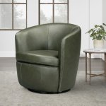 Barolo Leather Swivel Club Chair Lyric Sage - Image 2