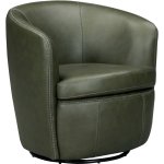 Barolo Leather Swivel Club Chair Lyric Sage