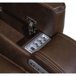 Triple Power Reclining Leather Sofa Thunder Seating Brown - Image 12