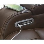 Triple Power Reclining Leather Sofa Thunder Seating Brown - Image 14