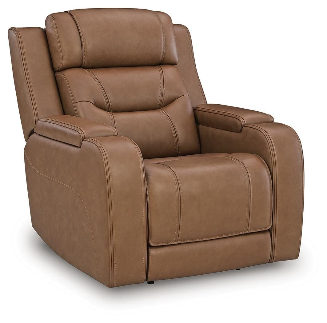 U11600-13A-ANGLE-CLSD-SW-P1-KO Triple Power Reclining Chair Thunder Seating Caramel - Image 1