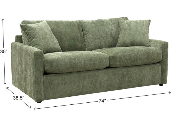 Olive Queen Memory Foam Sleeper with Pillows - Image 7